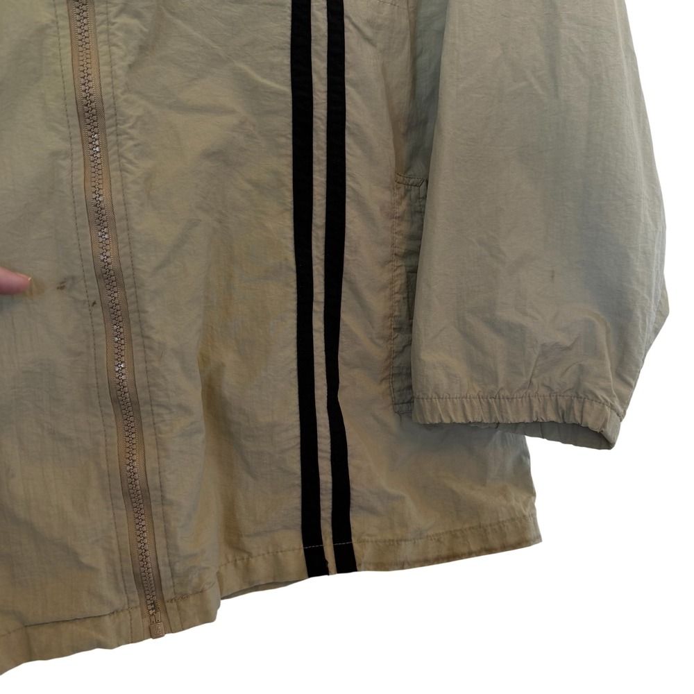 ASG Athletic USA Function VTG 90s XL Tan Nylon Windbreaker Jacket Stripe READ - Picture 10 of 16